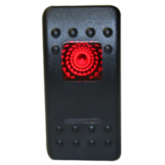 Rocker Switch - Momentary On/Off Lighted Red 3-Pin Bulldog Winch