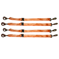 4pc Cambuckle Strap Set 2 inchx60 Inch HD Orange Bulldog Winch