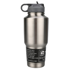 30oz 304 Stainless Tumbler Double Wall W/Screw On Flip Up Straw Lid Bulldog Winch